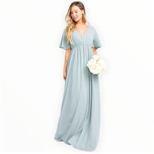 Show Me Your Mumu Emily Maxi Dress Silver Sage Sz Large